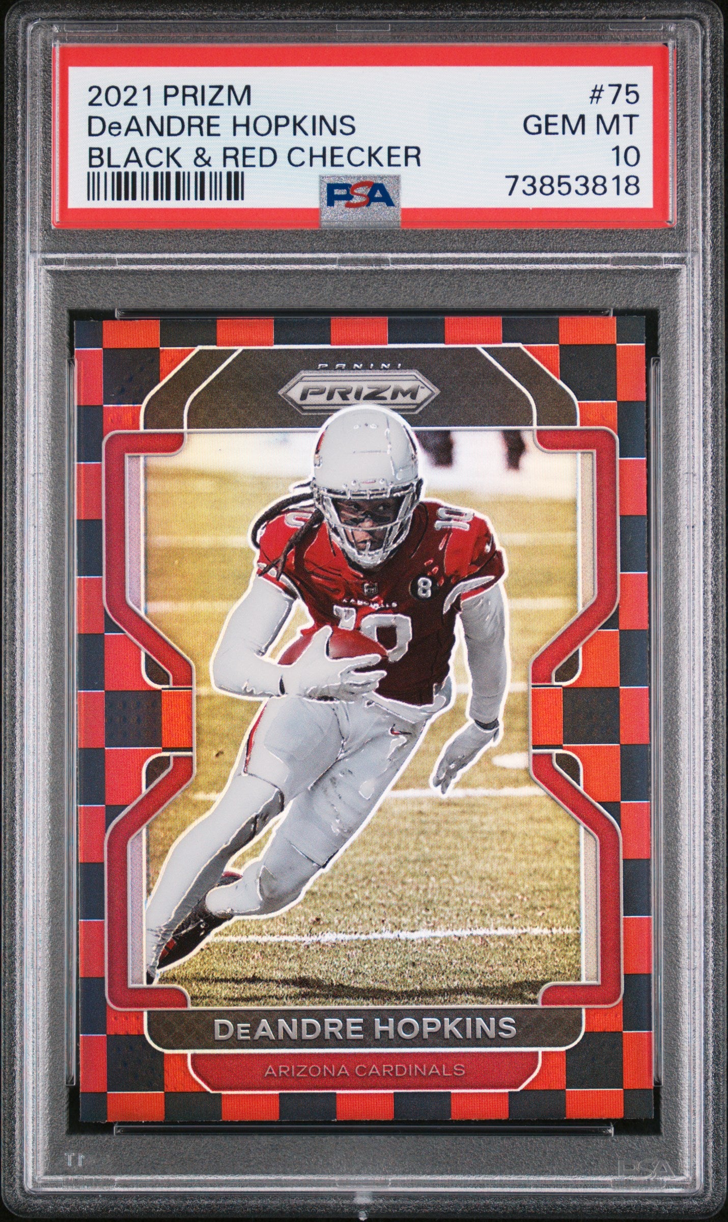 Deandre Hopkins 2021 Panini Prizm Red Black Checker #75 PSA 10-1