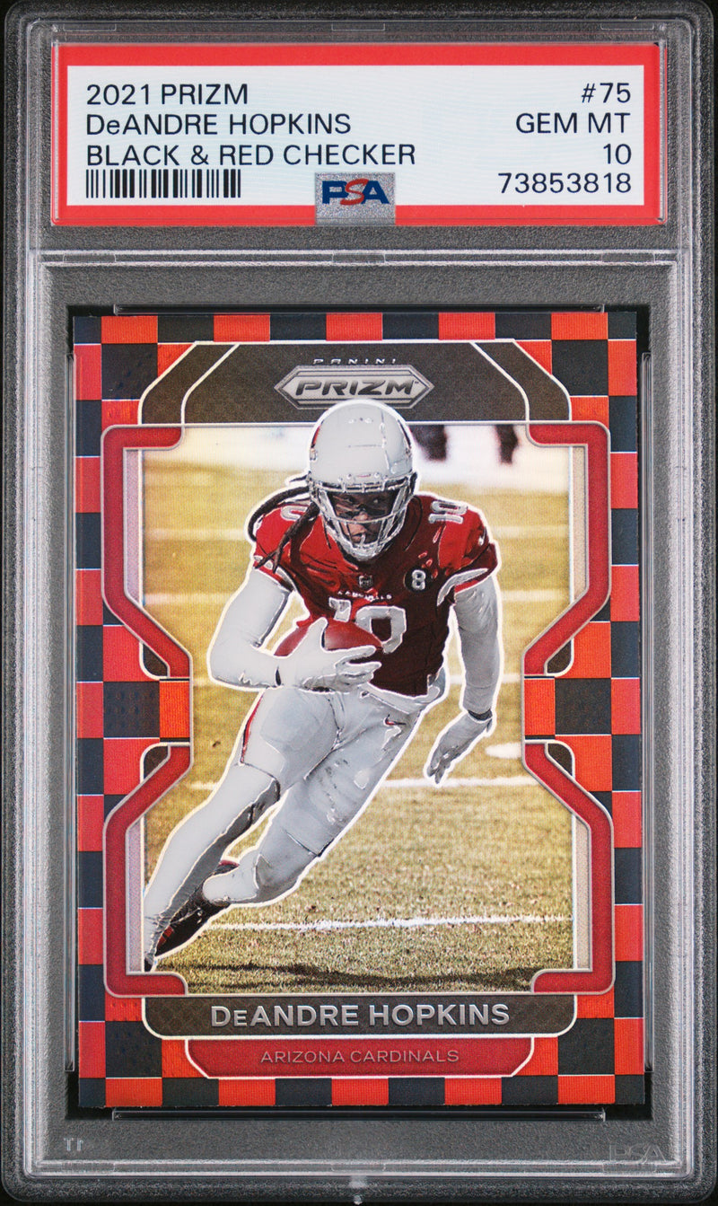 Deandre Hopkins 2021 Panini Prizm Red Black Checker #75 PSA 10-1