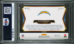 Justin Herbert 2024 Panini Select Field Level Dragon Scale Prizm SP 68/70 PSA 9-2