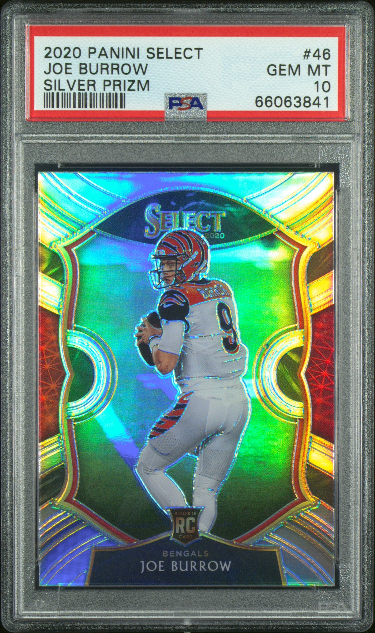 Joe Burrow RC 2020 Panini Select Concourse Silver Rookie #46 PSA 10-1