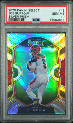 Joe Burrow RC 2020 Panini Select Concourse Silver Rookie #46 PSA 10-1