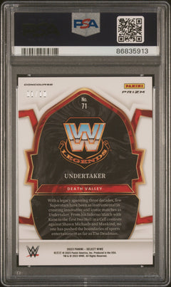 Undertaker 2023 Panini Select WWE Concourse Gold Wave SP 1/10 PSA 9-2