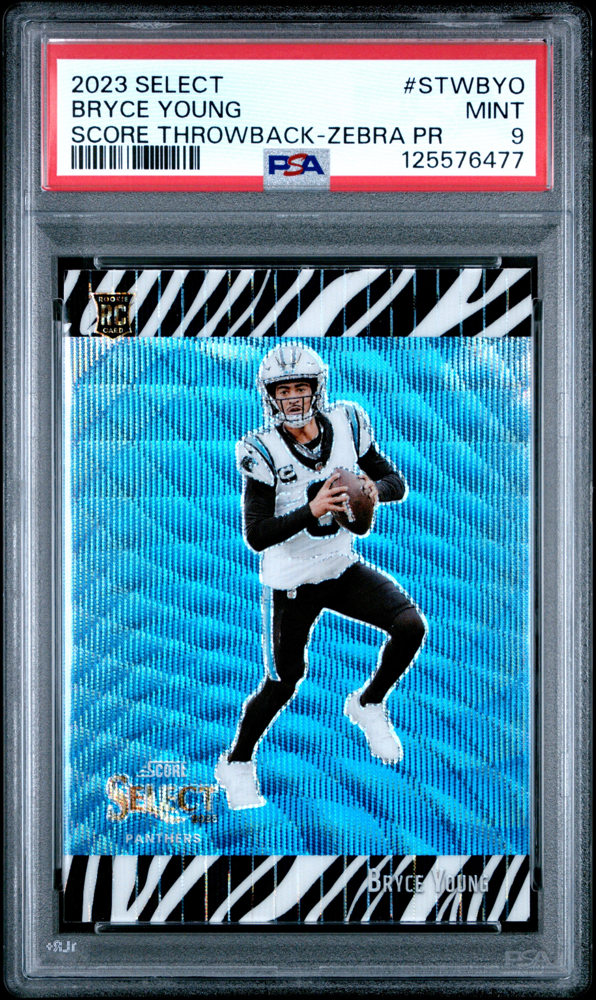 Bryce Young RC 2023 Panini Select Zebra Score Throwback Rookie SSP PSA – CardCollector2
