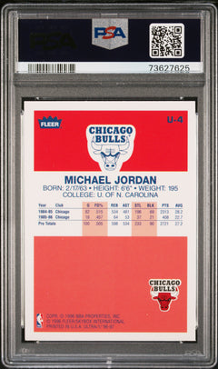 Michael Jordan 1996-97 Fleer Ultra Decade Of Excellence Rookie Throwback PSA 9-2