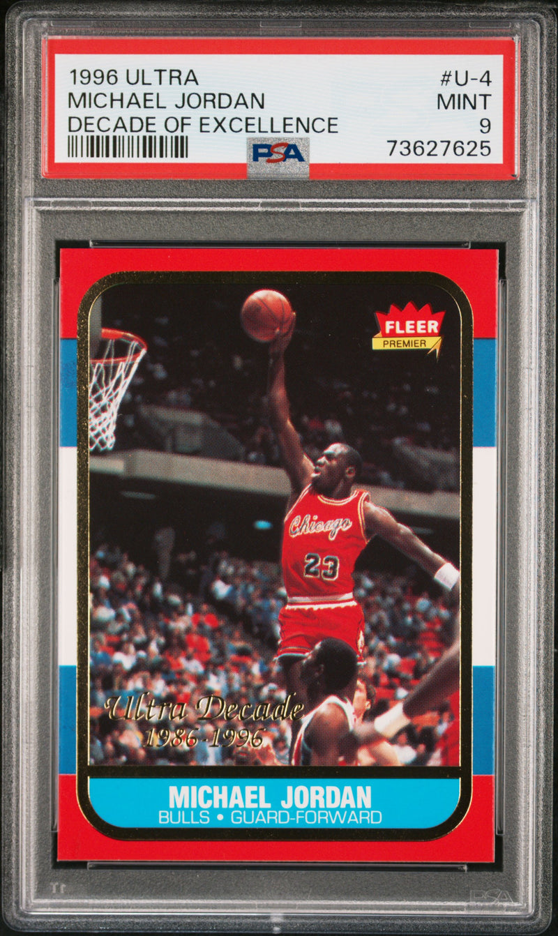 Michael Jordan 1996-97 Fleer Ultra Decade Of Excellence Rookie Throwback PSA 9-1