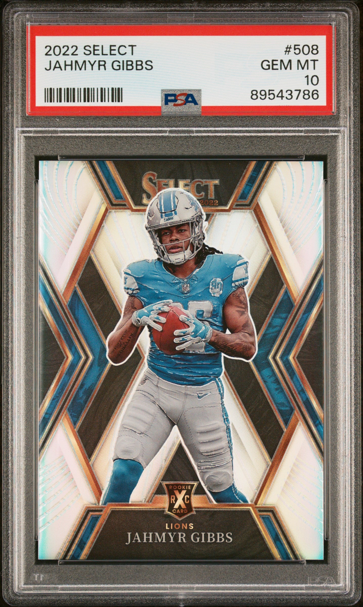 Jahmyr Gibbs RC 2022 Panini Select XRC '23 Rookie #508 PSA 10-1