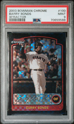 Barry Bonds 2003-04 Bowman Chrome Xfractor #100 PSA 9-1