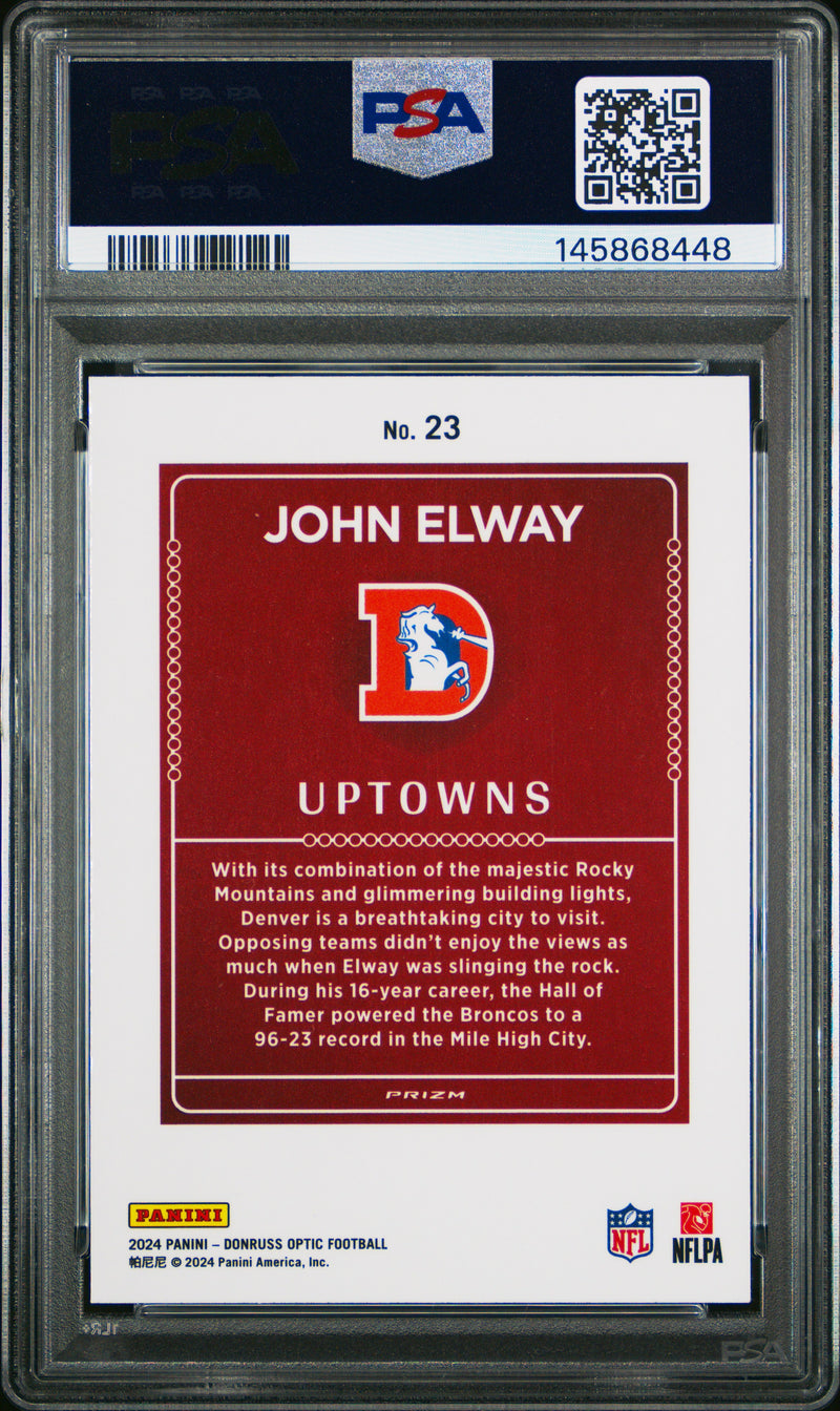 John Elway 2024 Donruss Optic Uptowns #23 PSA 9-2