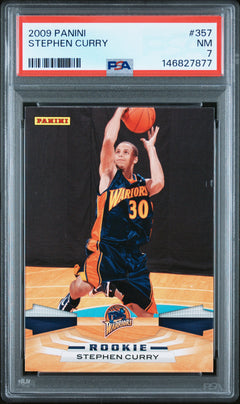 Stephen Curry RC 2009-10 Panini Rookie #357 PSA 7-1