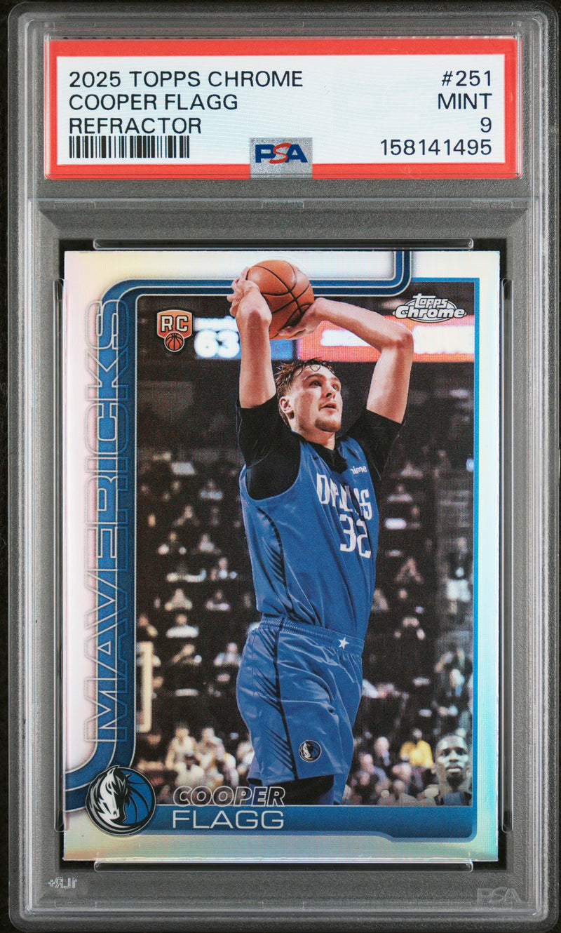 Cooper Flagg RC 2025-26 Topps Chrome Refractor Rookie #251 PSA 9-1