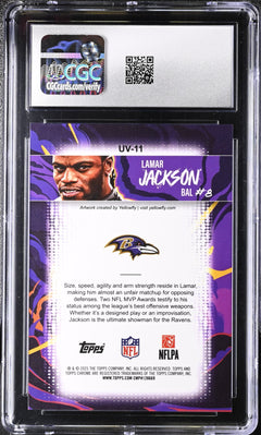 Lamar Jackson 2025 Topps Chrome Ultra Violet SSP CGC 9-2