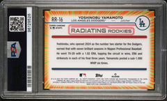 Yoshinobu Yamamoto RC 2024 Topps Chrome Radiating Rookie SSP PSA 10-2