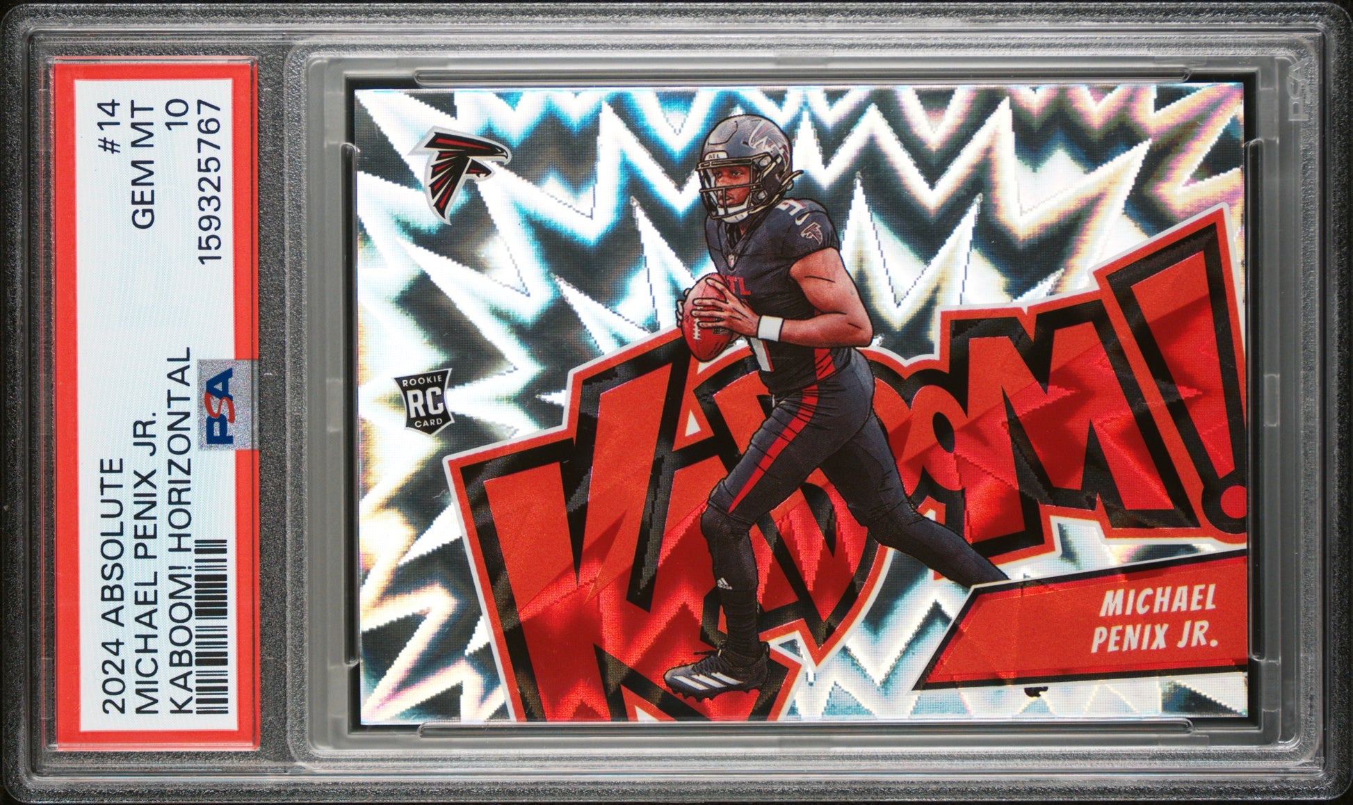 Michael Penix Jr RC 2024 Panini Absolute Kaboom! Rookie SSP #14 PSA 10-1