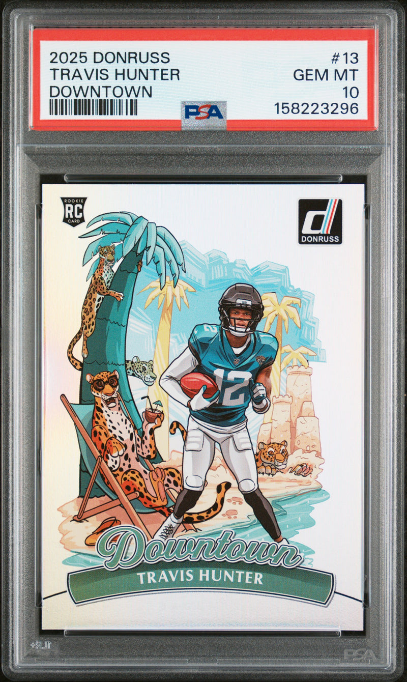 Travis Hunter RC 2025 Donruss Downtown! Rookie SSP #13 PSA 10-1