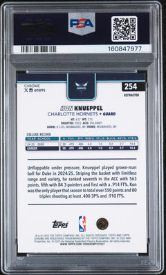 Kon Knueppel RC 2025-26 Topps Chrome Refractor Rookie #254 PSA 10-2