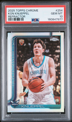 Kon Knueppel RC 2025-26 Topps Chrome Refractor Rookie #254 PSA 10-1