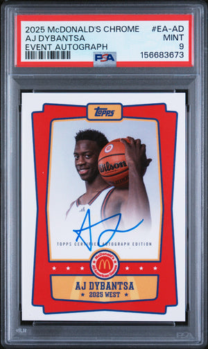Aj Dybantsa RC 2025 Topps Mcdonalds All American Event Rookie Auto PSA 9