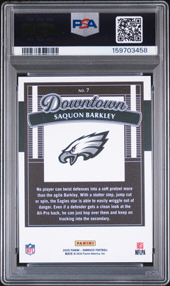 Saquon Barkley 2025 Donruss Downtown! SSP #7 PSA 10-2