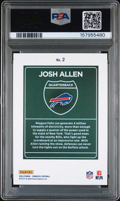 Josh Allen 2024 Donruss Downtown! SSP #2 PSA 8-2