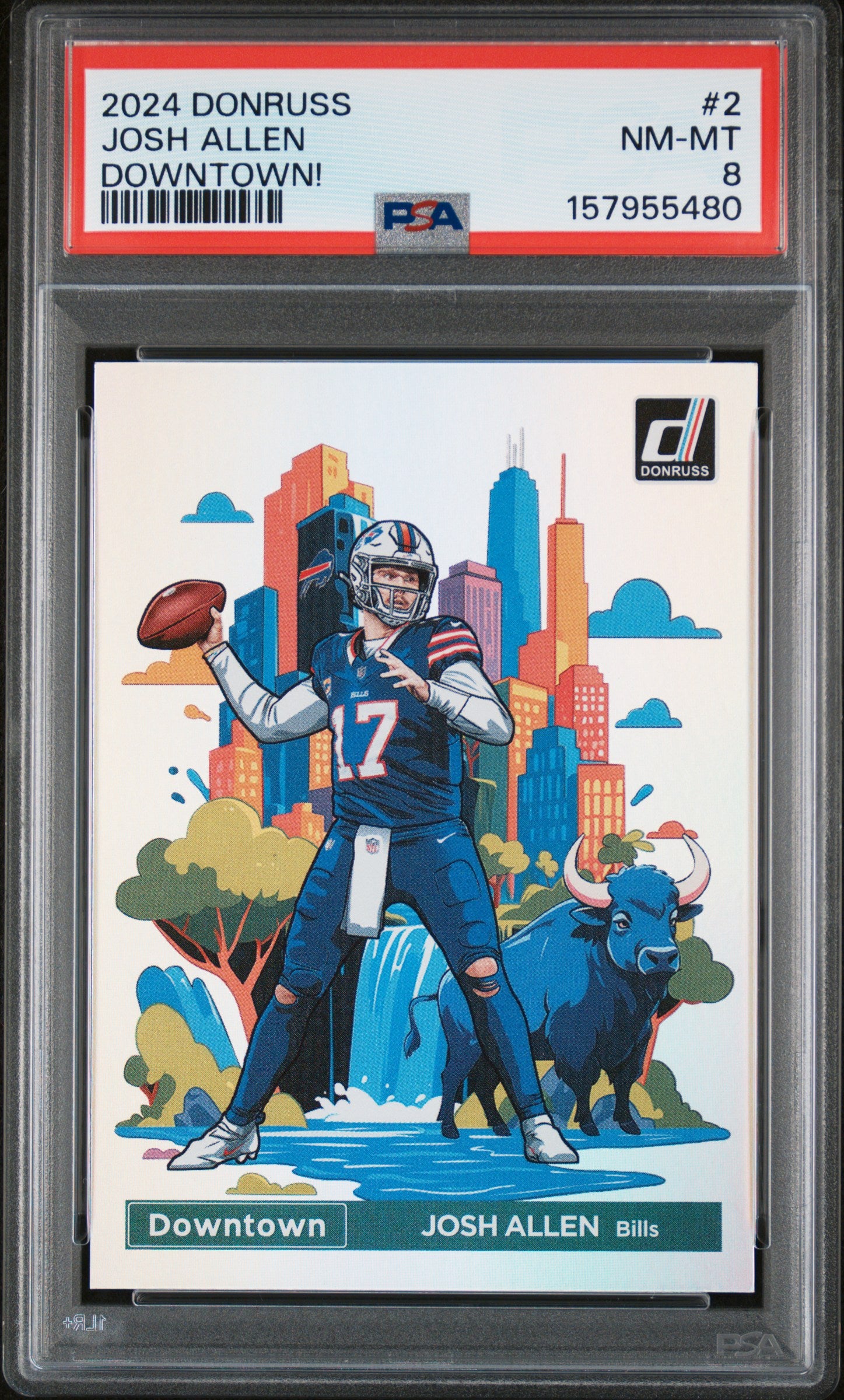 Josh Allen 2024 Donruss Downtown! SSP #2 PSA 8-1
