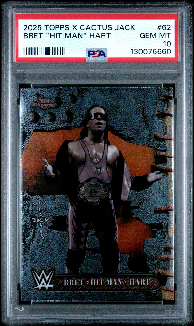 Bret Hart 2025 Topps X Cactus Jack WWE #62 PSA 10-1