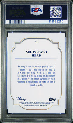 Mr. Potato Head 2024 Topps Chrome Sapphire Disney #65 PSA 9-2