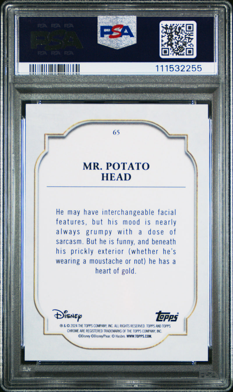Mr. Potato Head 2024 Topps Chrome Sapphire Disney #65 PSA 9-2