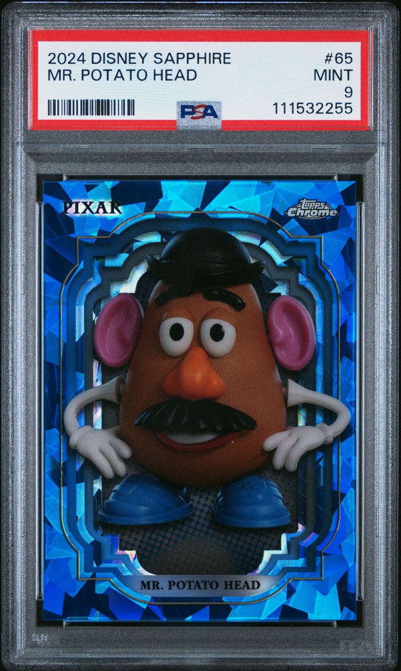 Mr. Potato Head 2024 Topps Chrome Sapphire Disney #65 PSA 9-1