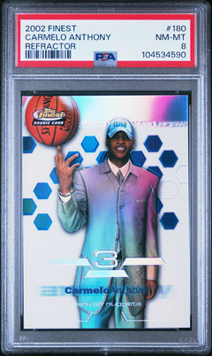 Carmelo Anthony RC 2003-04 Topps Finest Refractor Rookie SP 47/250 PSA 8-1