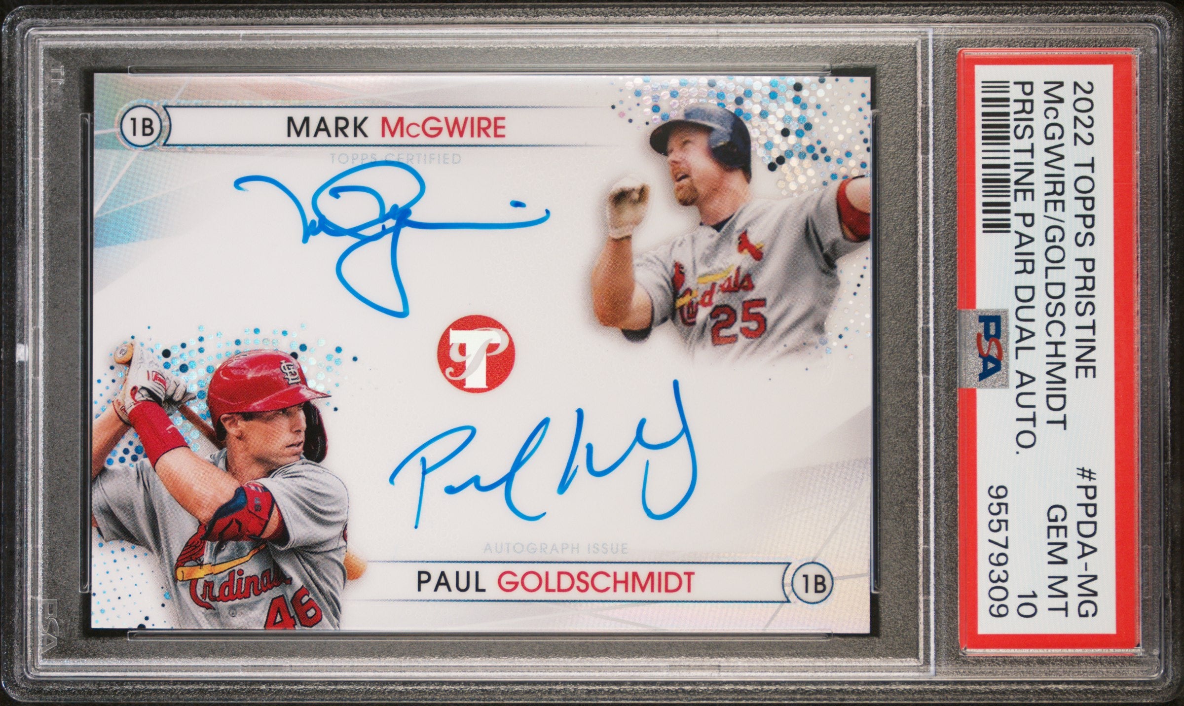 Mark Mcgwire Paul Goldschmidt 2022 Topps Pristine Pair Dual Auto SP 25/25 PSA 10