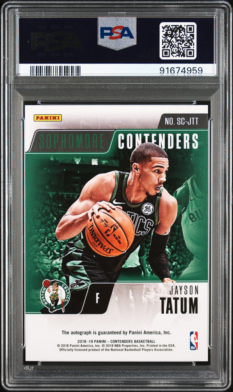 Jayson Tatum 2018-19 Panini Contenders Sophomore Contenders Auto SP 9/99 PSA 8.5-1