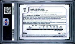 Aaron Judge 2025 Topps Chrome National Convention Gold Refractor SP 42/50 PSA 10-2