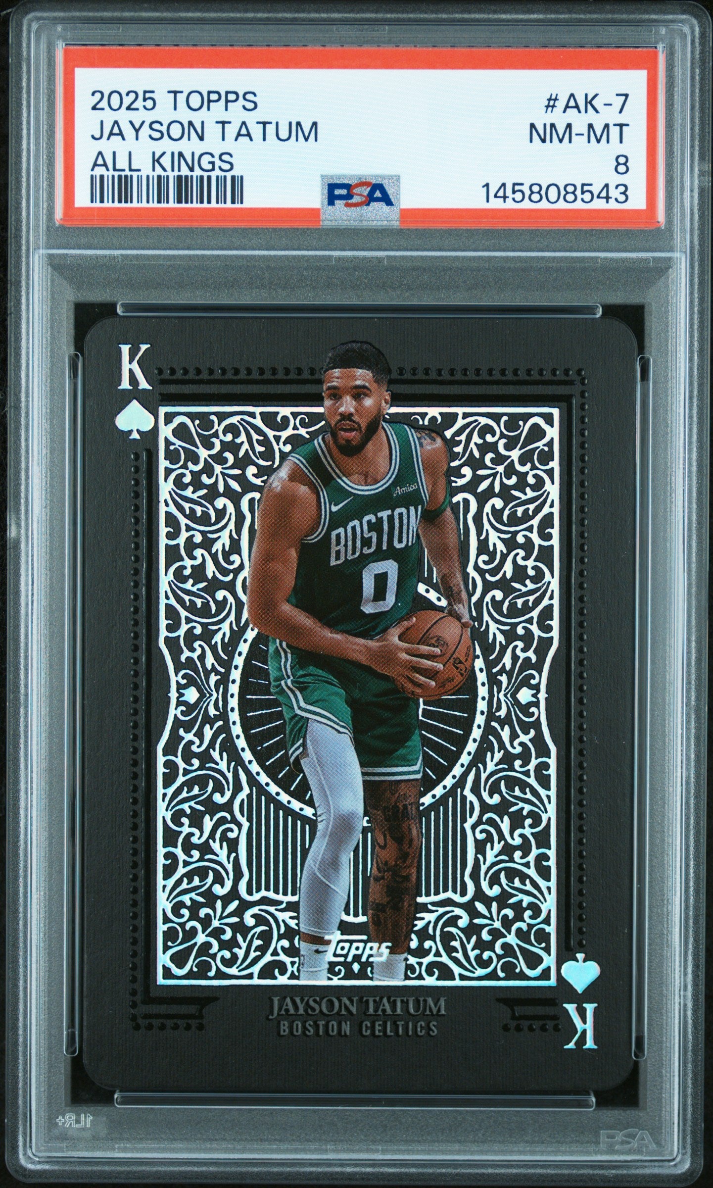Jayson Tatum 2025-26 Topps All Kings Case Hit SSP PSA 8