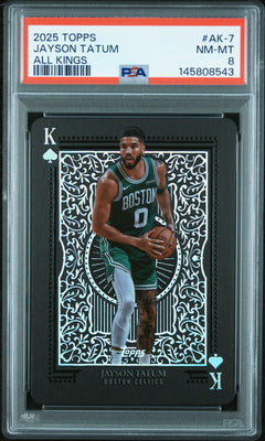 Jayson Tatum 2025-26 Topps All Kings Case Hit SSP PSA 8-1
