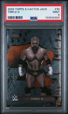Triple H 2025 Topps Chrome X Cactus Jack WWE #30 PSA 9-1