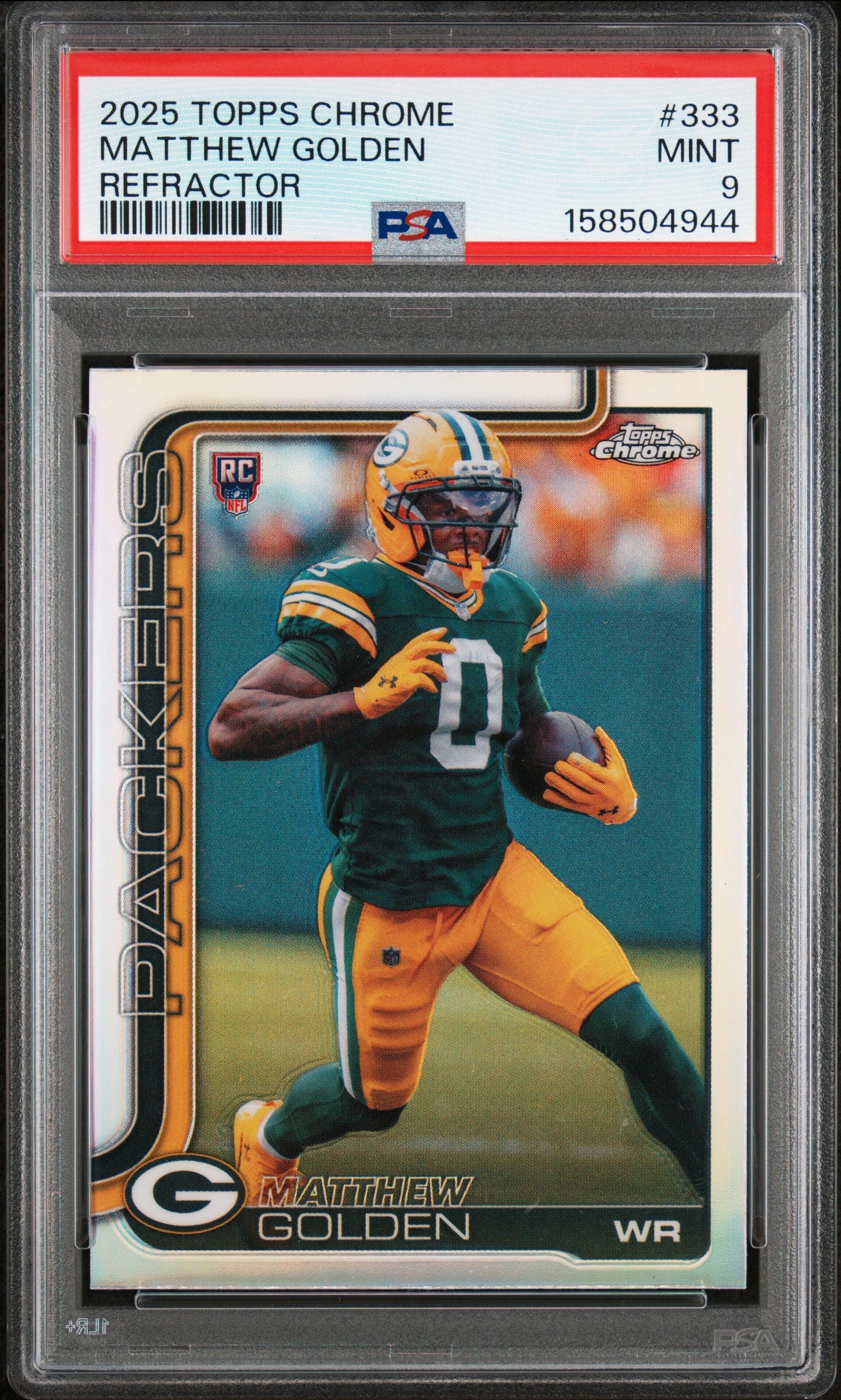 Matthew Golden RC 2025 Topps Chrome Refractor Rookie #333 PSA 9