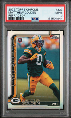 Matthew Golden RC 2025 Topps Chrome Refractor Rookie #333 PSA 9-1