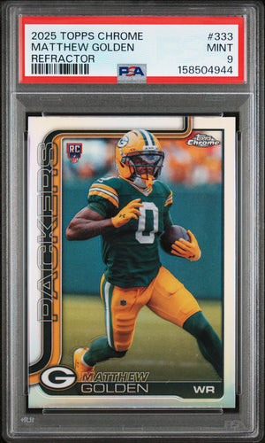 Matthew Golden RC 2025 Topps Chrome Refractor Rookie #333 PSA 9