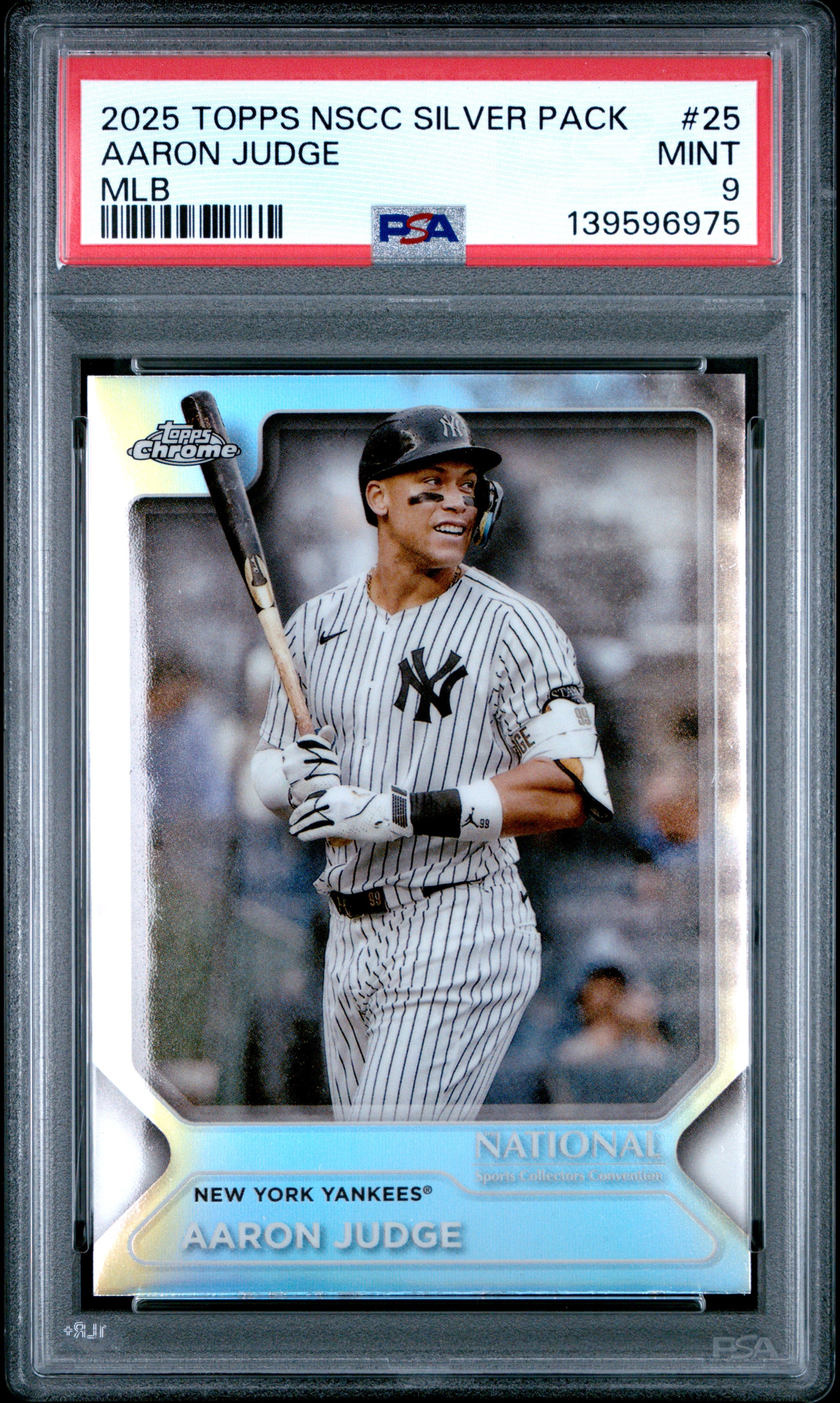 Aaron Judge 2025 Topps Chrome National Convention #25 PSA 9