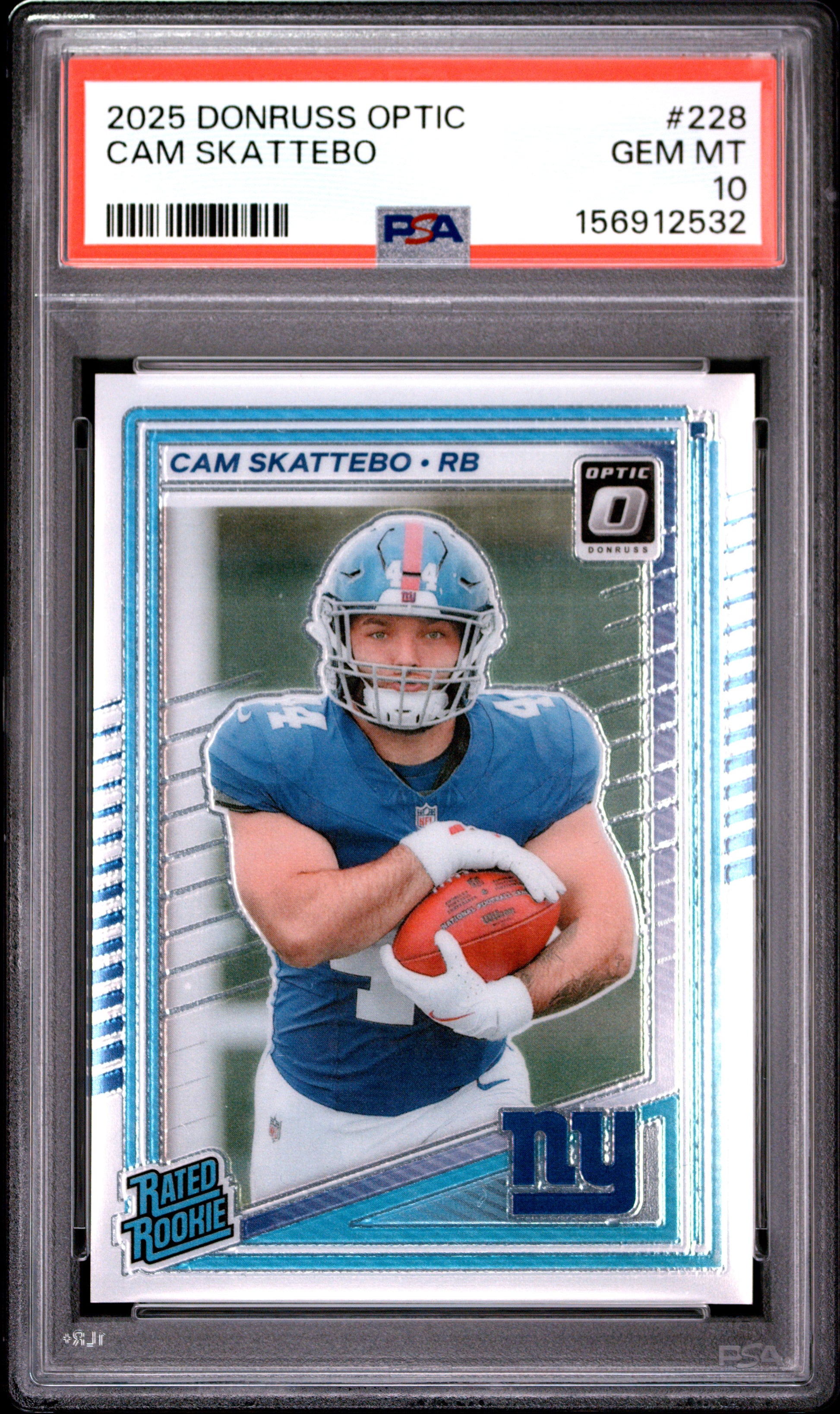 Cam Skattebo RC 2025 Donruss Optic Rated Rookie #228 PSA 10-1
