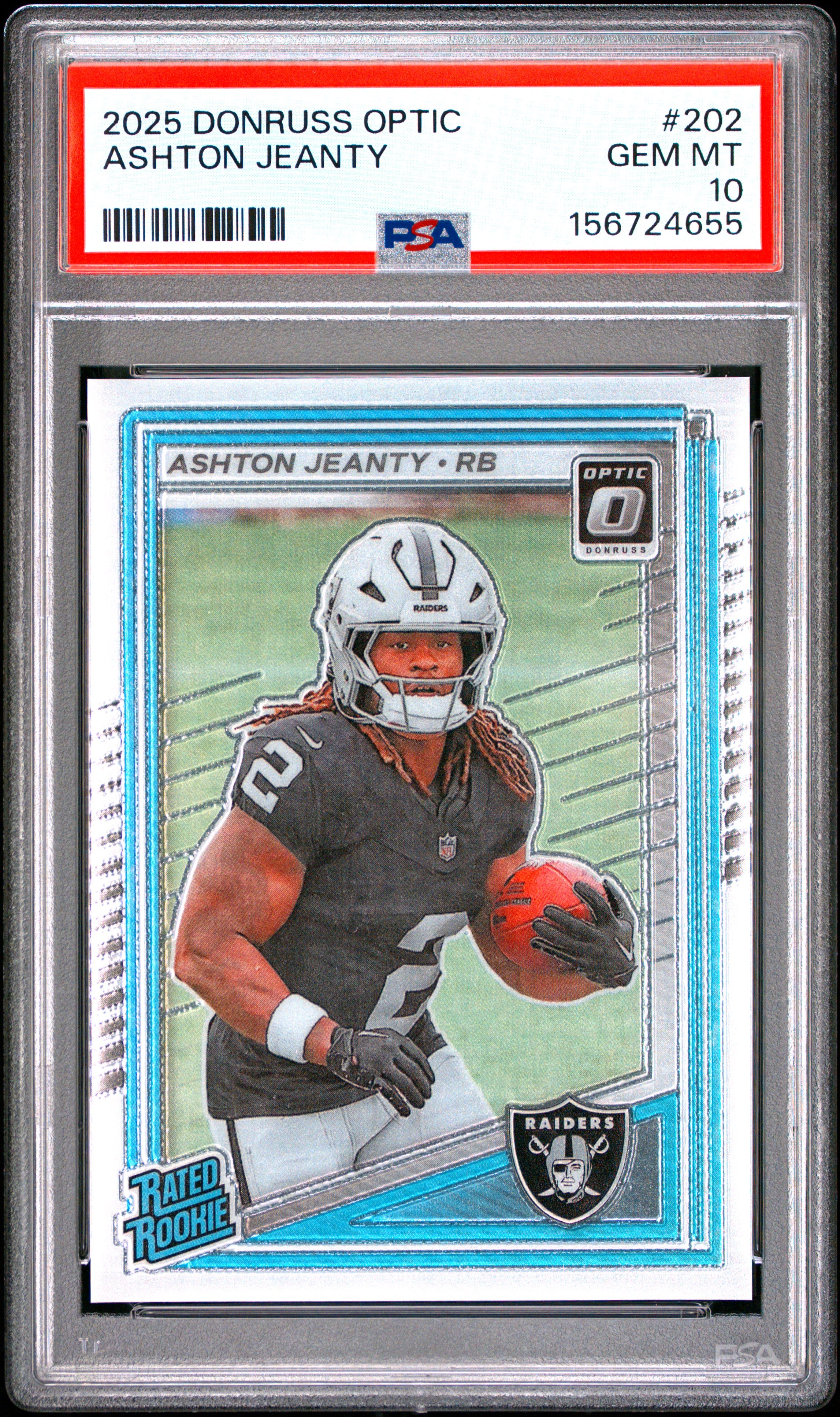 Ashton Jeanty RC 2025 Donruss Optic Rated Rookie #202 PSA 10