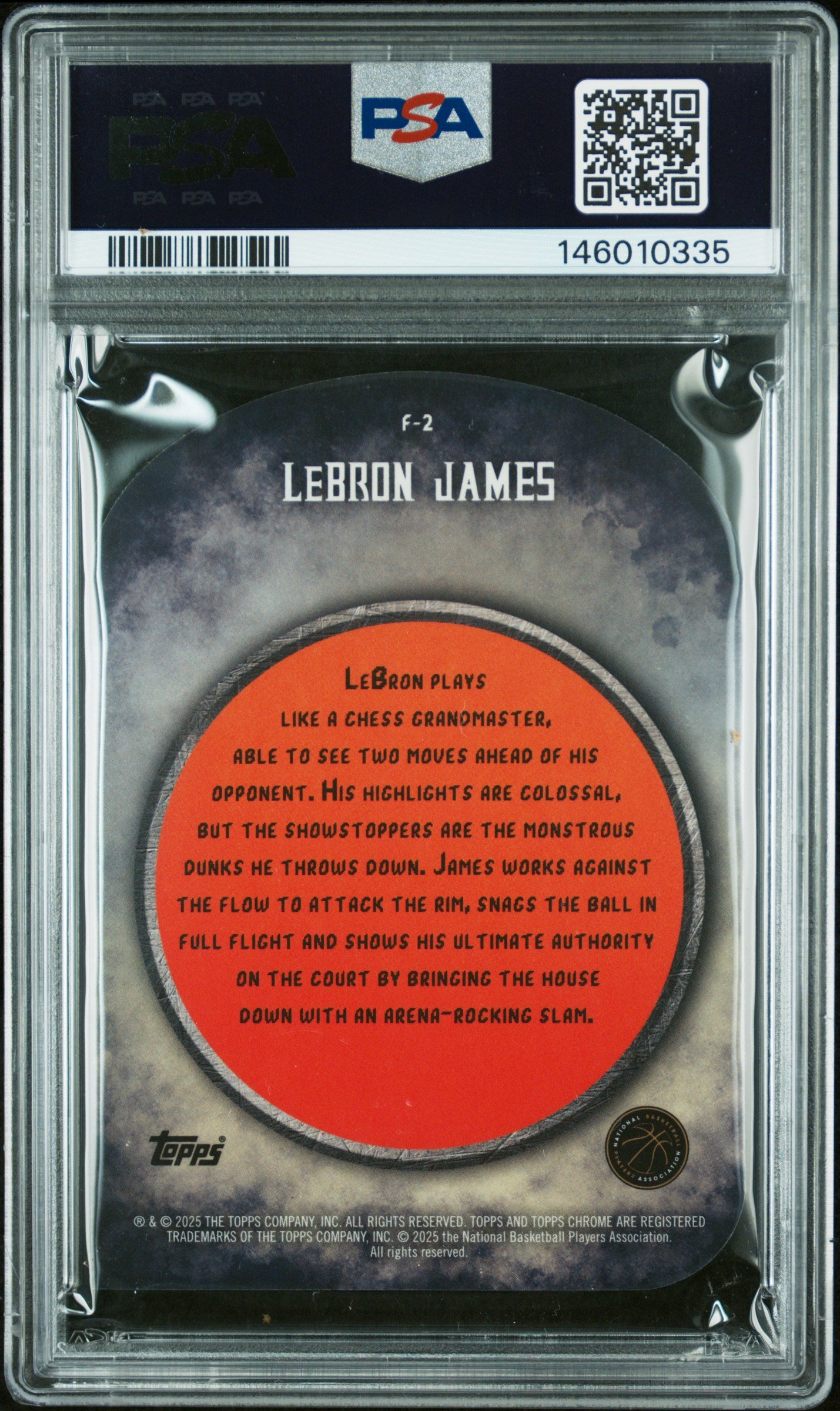 Lebron James 2024-25 Topps Finest Geometric Finishers PSA 9-2