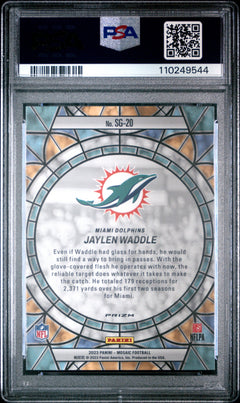 Jaylen Waddle 2023 Panini Mosaic Stained Glass SSP PSA 10-2