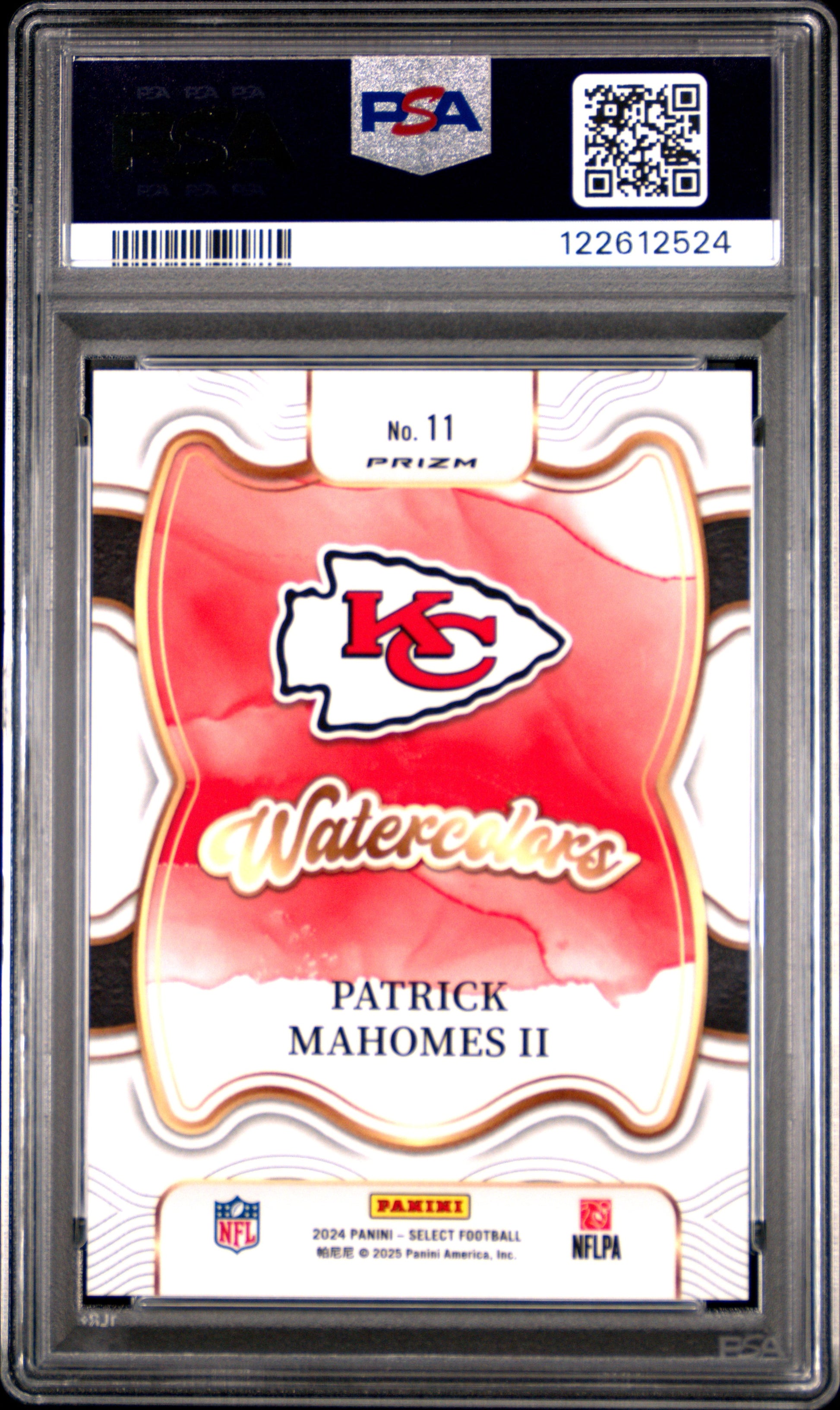 Patrick Mahomes II 2024 Panini Select Watercolors SSP #11 PSA 9-2