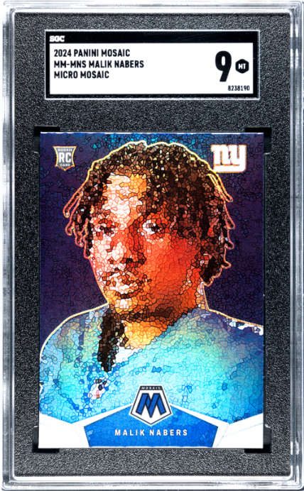 Malik Nabers RC 2024 Panini Mosaic Micro Mosaic Rookie SSP SGC 9-1