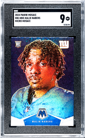 Malik Nabers RC 2024 Panini Mosaic Micro Mosaic Rookie SSP SGC 9