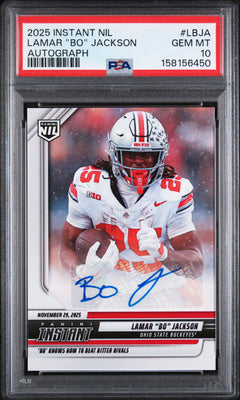 Lamar Bo Jackson RC 2025 Panini Instant NIL Rookie Auto SP 61/99 PSA 10-1