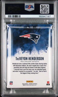 Treveyon Henderson RC 2025 Panini Phoenix Color Blast Rookie SSP #10 PSA 10-2
