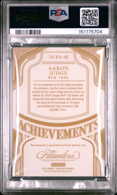 Aaron Judge 2025 Flawless Blue Flawless Achievements Auto SP 9/15 PSA 9-2