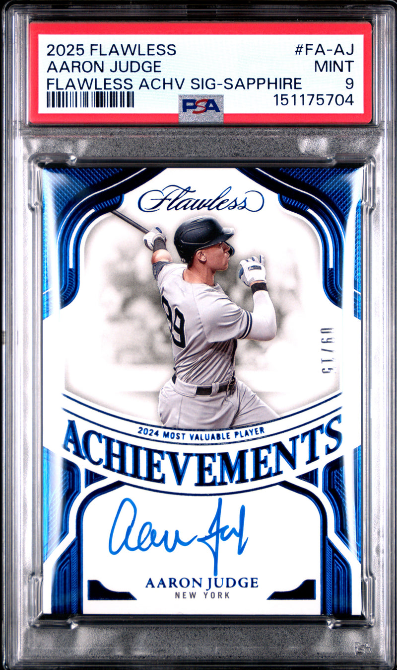 Aaron Judge 2025 Flawless Blue Flawless Achievements Auto SP 9/15 PSA 9-1